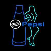 Pepsi Bar With Bottle And Girl Neon Skilt