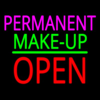 Permanent Make Up Block Open Green Line Neon Skilt