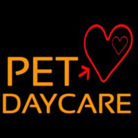 Pet Day Care With Heart Neon Skilt