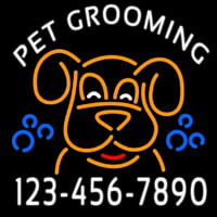 Pet Grooming Phone Number Neon Skilt