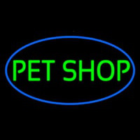 Pet Shop Oval Blue Neon Skilt