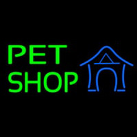 Pet Shop With Blue Logo Neon Skilt