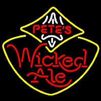 Petes Wicked Ale Beer Sign Neon Skilt