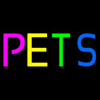 Pets Multicolored Neon Skilt