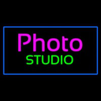 Photo Studio Blue Rectangle Neon Skilt
