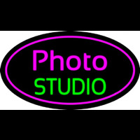 Photo Studio Purple Oval Neon Skilt