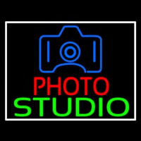 Photo Studio With Camera Logo Neon Skilt