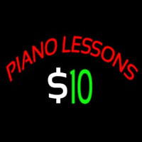 Piano Lessons Dollar Neon Skilt