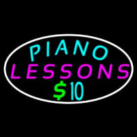 Piano Lessons Dollar Neon Skilt