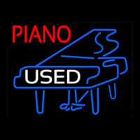 Piano Logo White Used Neon Skilt