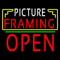 Picture Framing With Frame Open 1 Logo Neon Skilt