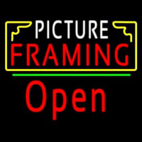 Picture Framing With Frame Open 2 Logo Neon Skilt