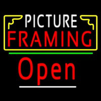 Picture Framing With Frame Open 3 Logo Neon Skilt