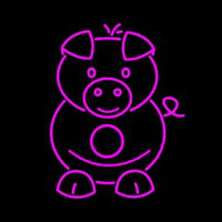 Pig Cartoons Neon Skilt