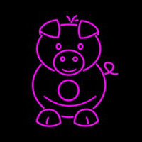 Pig Cartoons Neon Skilt
