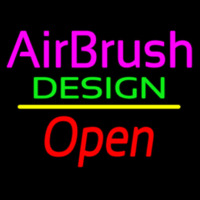Pink Airbrush Design Open White Line Neon Skilt