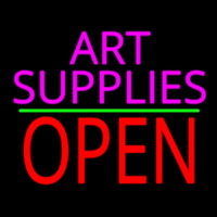 Pink Art Supplies Block With Open 2 Neon Skilt
