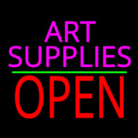 Pink Art Supplies Block With Open 3 Neon Skilt