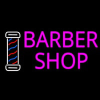 Pink Barber Shop With Logo Neon Skilt