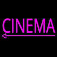 Pink Cinema With Arrow Neon Skilt