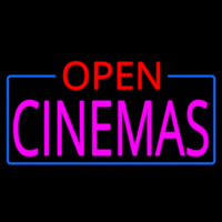 Pink Cinemas Open Neon Skilt