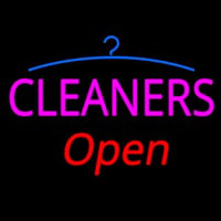 Pink Cleaners Red Open Logo Neon Skilt
