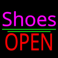 Pink Cursive Shoes Open Neon Skilt