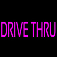 Pink Drive Thru Neon Skilt