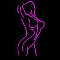 Pink Erotic Dancer Girl Neon Skilt
