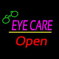 Pink Eye Care Yellow Line Open Logo Neon Skilt