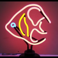Pink Fish Desktop Neon Skilt