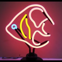 Pink Fish Desktop Neon Skilt