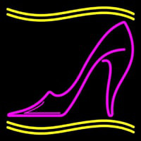 Pink High Heel With Line Neon Skilt