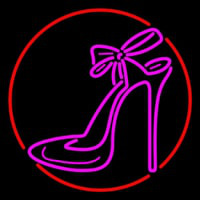 Pink High Heels With Ribbon Neon Skilt