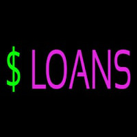Pink Loans Dollar Logo Neon Skilt
