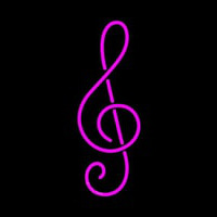 Pink Music Note Neon Skilt