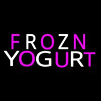 Pink N White Frozen Yogurt Neon Skilt