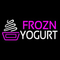 Pink N White Frozen Yogurt Neon Skilt