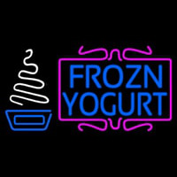Pink N White Frozen Yogurt Neon Skilt