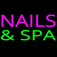 Pink Nails And Green Spa Neon Skilt