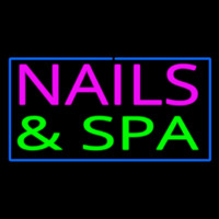 Pink Nails And Spa Green Neon Skilt