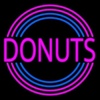 Pink Round Donuts Neon Skilt