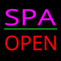 Pink Spa Red Open Neon Skilt