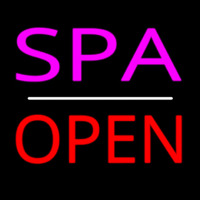 Pink Spa White Line Red Open Neon Skilt