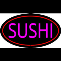Pink Sushi Oval Red Neon Skilt