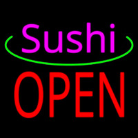 Pink Sushi Red Open Neon Skilt