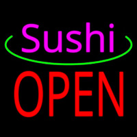 Pink Sushi Red Open Neon Skilt