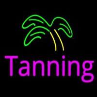 Pink Tanning Palm Tree Neon Skilt
