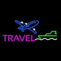 Pink Travel With Logo Neon Skilt
