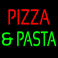 Pizza And Pasta Red And Green Neon Skilt